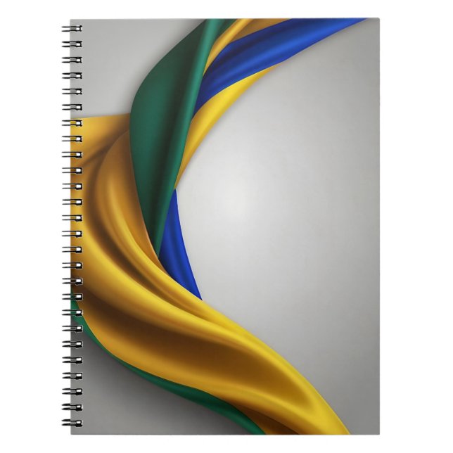 Brazil flag silk texture notebook (Front)