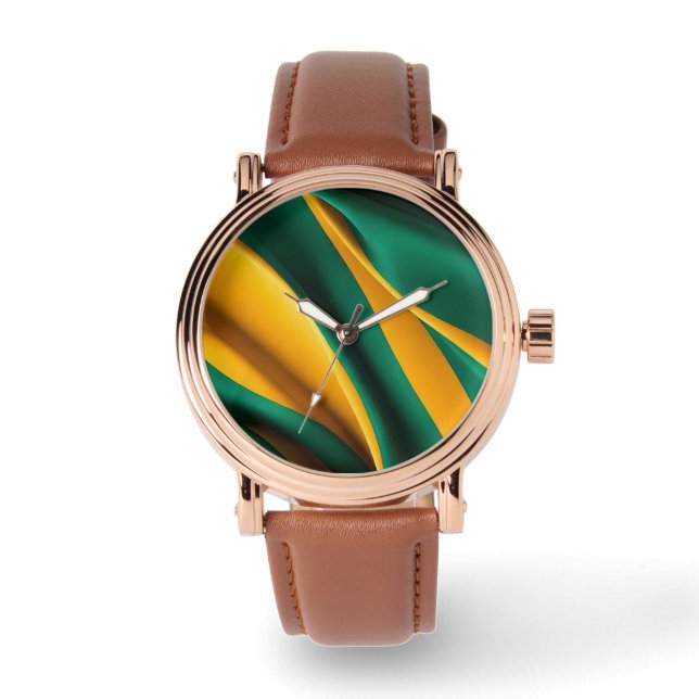 Brazil flag silk texture watch (Front)