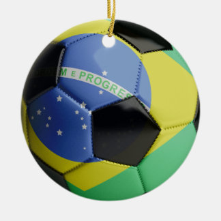 Brazil Flag Soccer Ball Ceramic Ornament