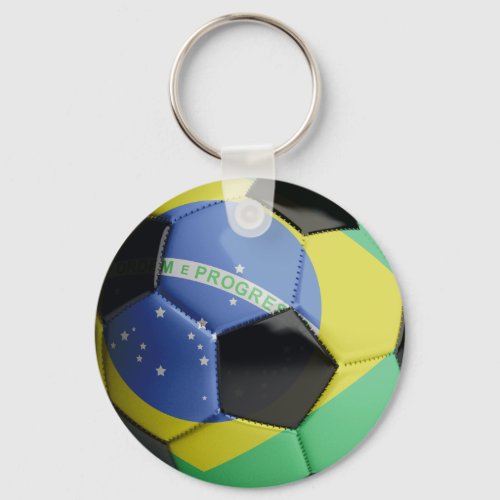 Brazil Flag Soccer Ball Keychain