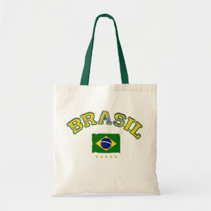 Brazil flag soccer style tote bag