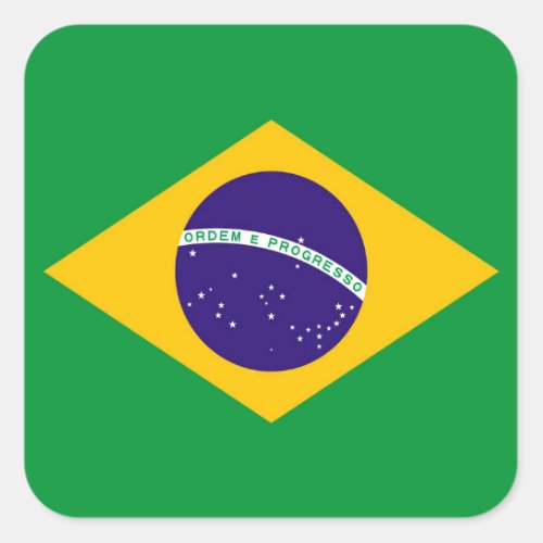 Brazil Flag Square Sticker