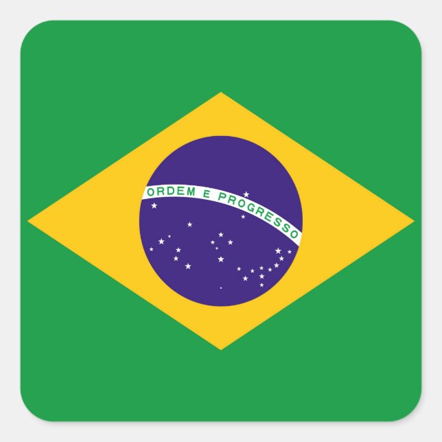 Brazil Flag Square Sticker (Front)