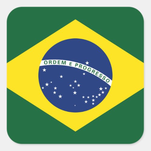 Brazil flag square sticker