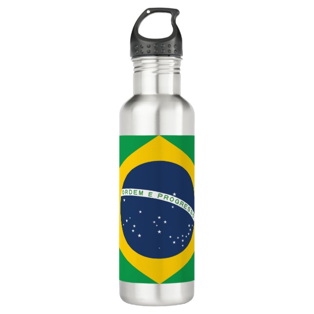 Brazil Flag Stainless Steel Water Bottle (Front)