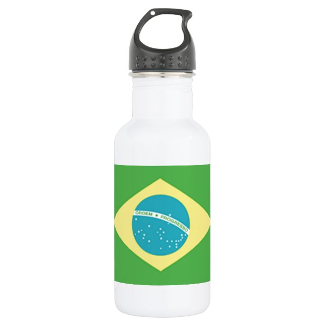 Brazil Flag Stainless Steel Water Bottle (Front)