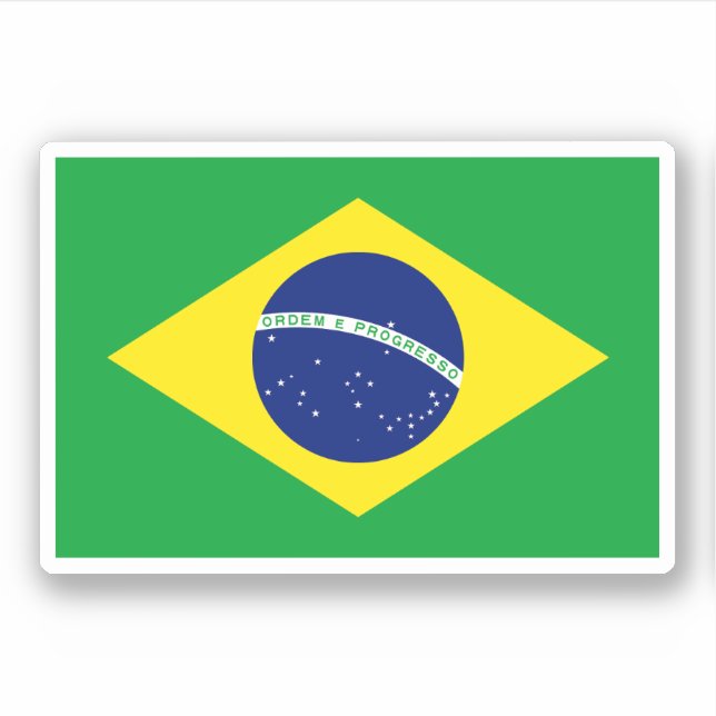 Brazil Flag Sticker (Front)