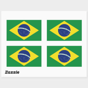 Brazil flag stickers. Ordem e Progresso. Rectangular Sticker