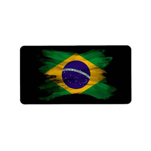 Brazil flag stroke national flag label