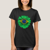 Brazil Flag Sunflower Brazilian Roots Proud Patrio