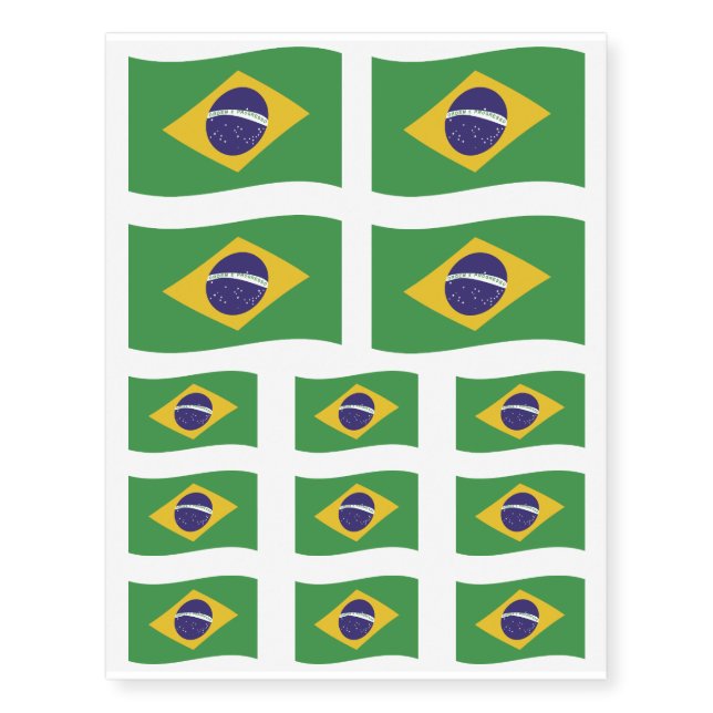 Brazil Flag Temporary Tattoos (Front)
