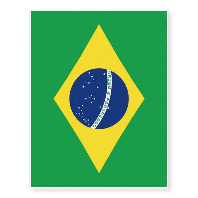 Brazil Flag Temporary Tattoos (Front)