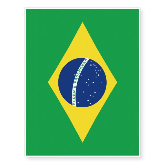 Brazil flag Temporary Tattoos (Front)