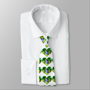 Brazil Flag Textured Heart Tie Brazil Flag Textured Heart Tie