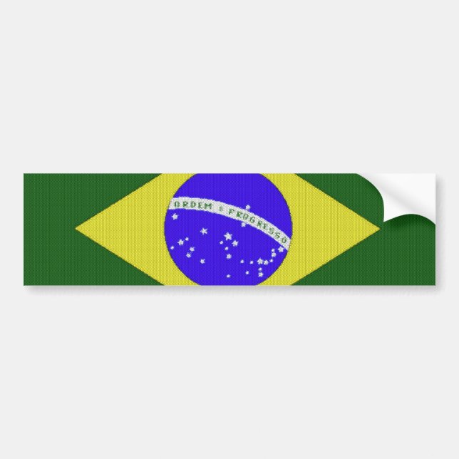 Brazil Flag Tiled Bumper Sticker (Front)