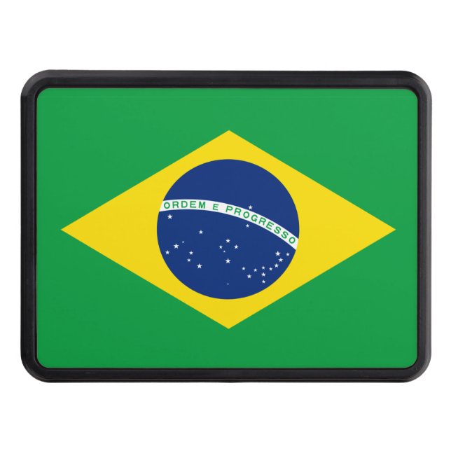 Brazil flag Trailer Hitch Cover (Front)