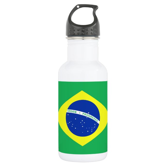 Brazil Flag Water Bottle (Front)