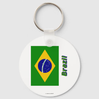 Brazil Flag with Name Keychain