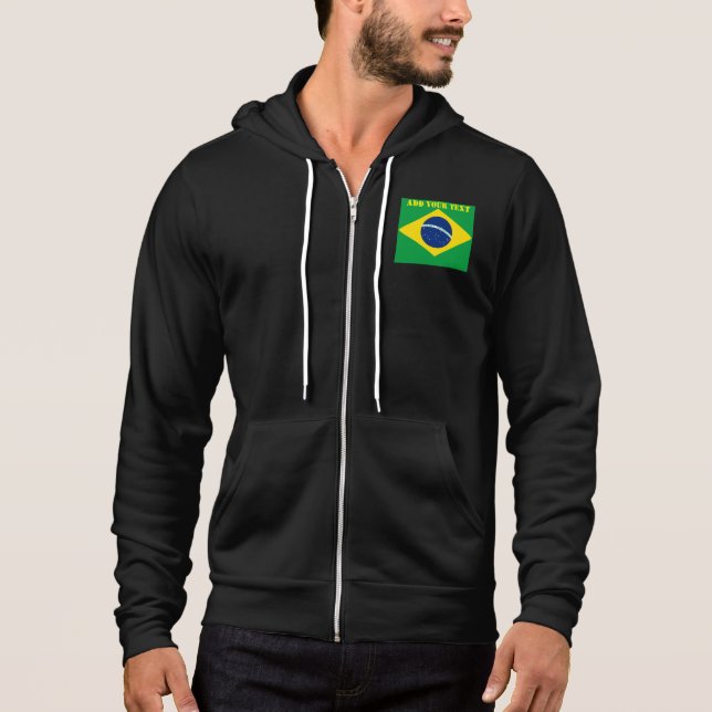 Brazil Flag World Cup 2022 Football Soccer Hoodie (Front)