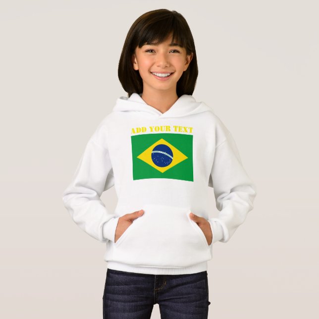 Brazil Flag World Cup 2022 Football Soccer Hoodie (Front Full)