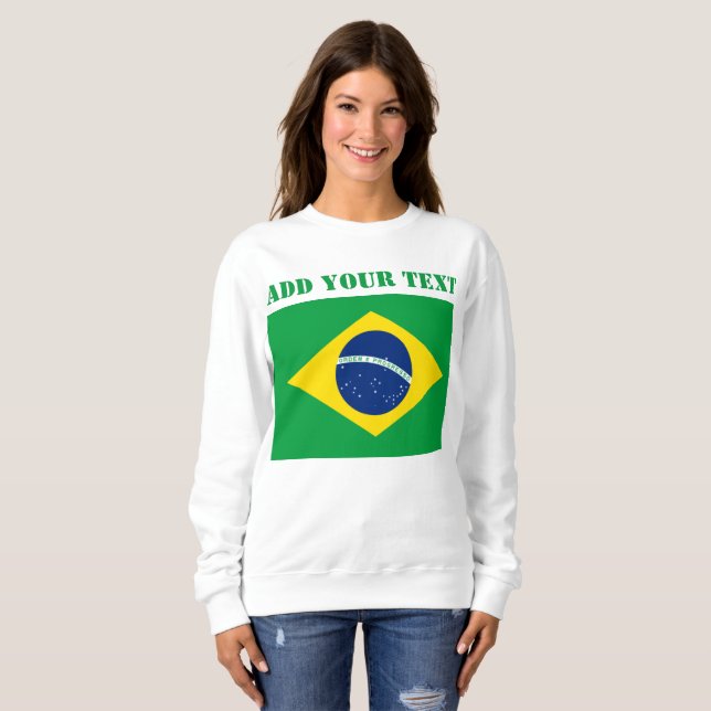 Brazil Flag World Cup 2022 Football Soccer Sweatshirt (Front Full)