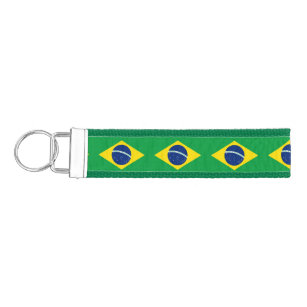 Brazil flag Wrist Keychain