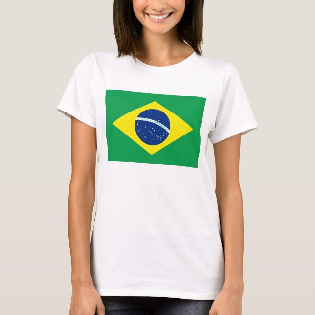 Brazil Flag x Map T-Shirt (Front)