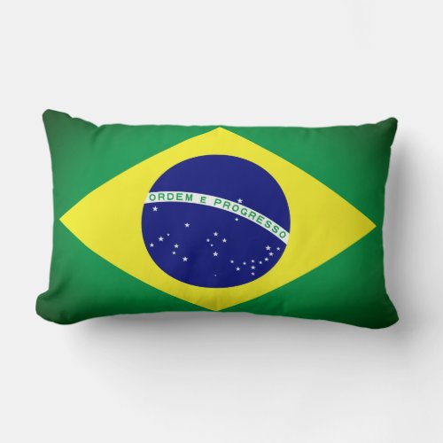 Brazil flag zippered or zipperless lumbar pillow