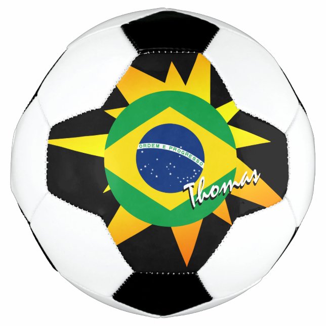 Brazil Football & Brazilian Flag / BANG Soccer Ball (Front)