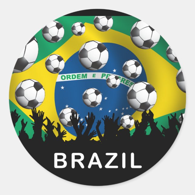 Brazil Football Classic Round Sticker (Front)