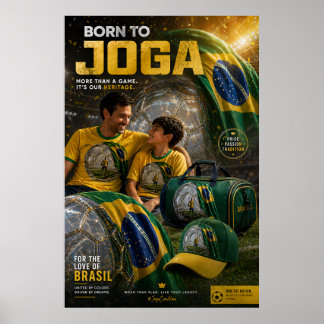 Brazil Football Legacy Collection – Father & Son Poster