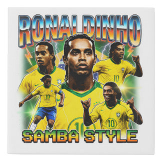 Brazil Football Legend Vintage 90s Faux Canvas Print