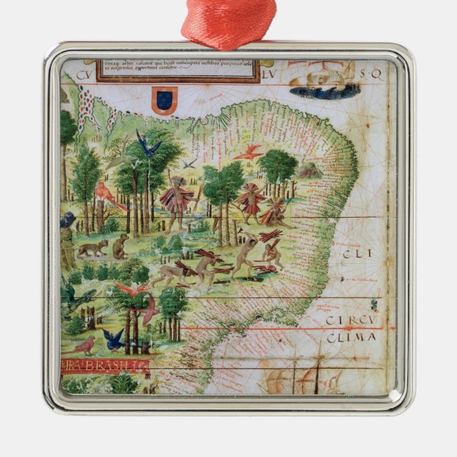 Brazil from the 'Miller Atlas' Metal Ornament (Front)