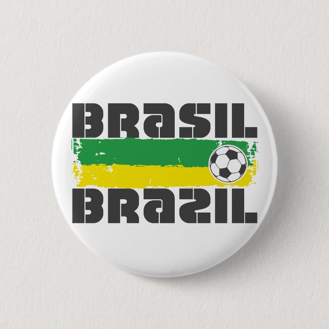 Brazil Futbol Pinback Button (Front)