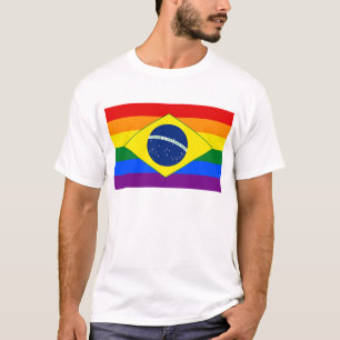 Brazil Gay Pride Rainbow Flag T-Shirt