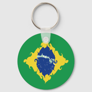 Brazil Gnarly Flag Keychain
