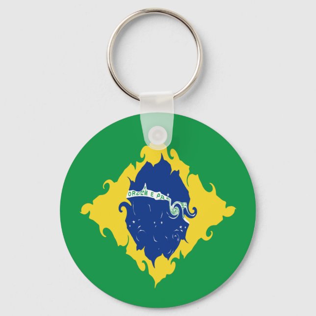 Brazil Gnarly Flag Keychain (Front)