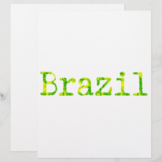 Brazil Green and Yellow Font (Front/Back)
