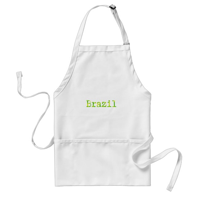 Brazil Green and Yellow Font Adult Apron (Front)