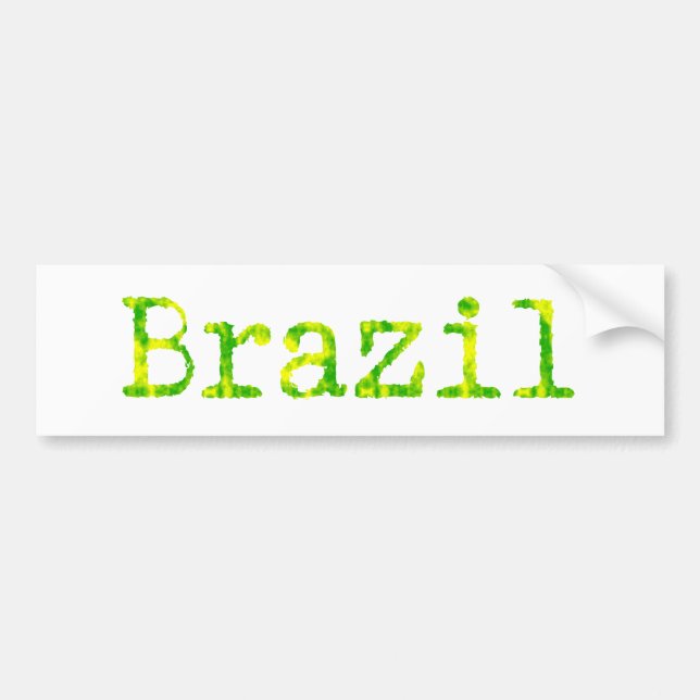 Brazil Green and Yellow Font Bumper Sticker (Front)