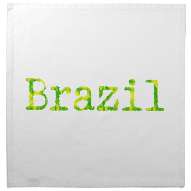 Brazil Green and Yellow Font Cloth Napkin (Front)