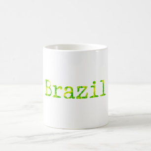 Brazil Green and Yellow Font Coffee Mug