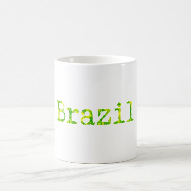 Brazil Green and Yellow Font Coffee Mug (Center)
