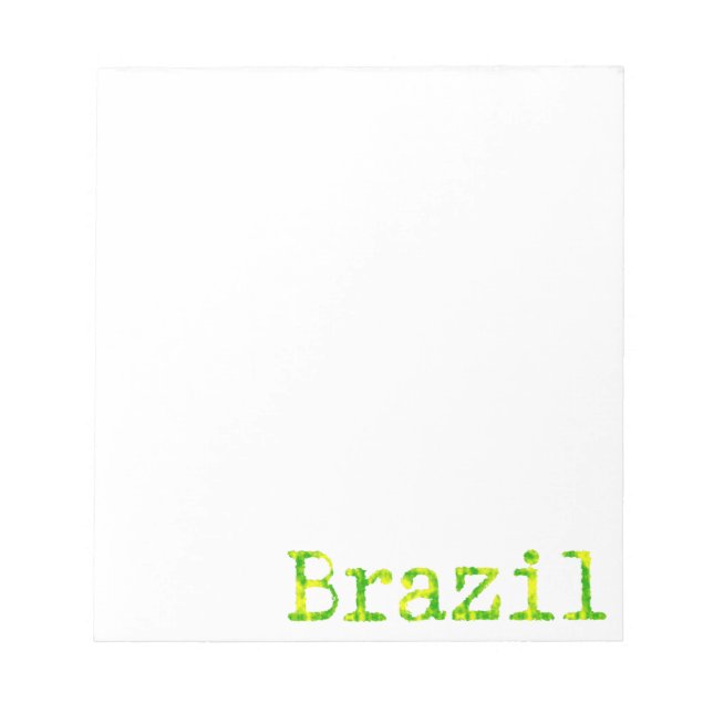 Brazil Green and Yellow Font Custom Notepad (Front)