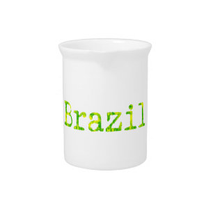 Brazil Green and Yellow Font Drink Pitcher
