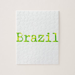 Brazil Green and Yellow Font Jigsaw Puzzle