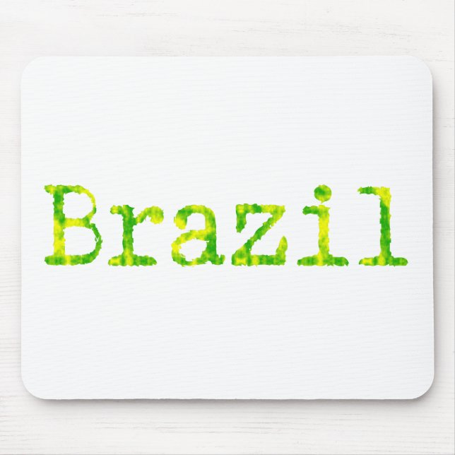Brazil Green and Yellow Font Mouse Pad (Front)