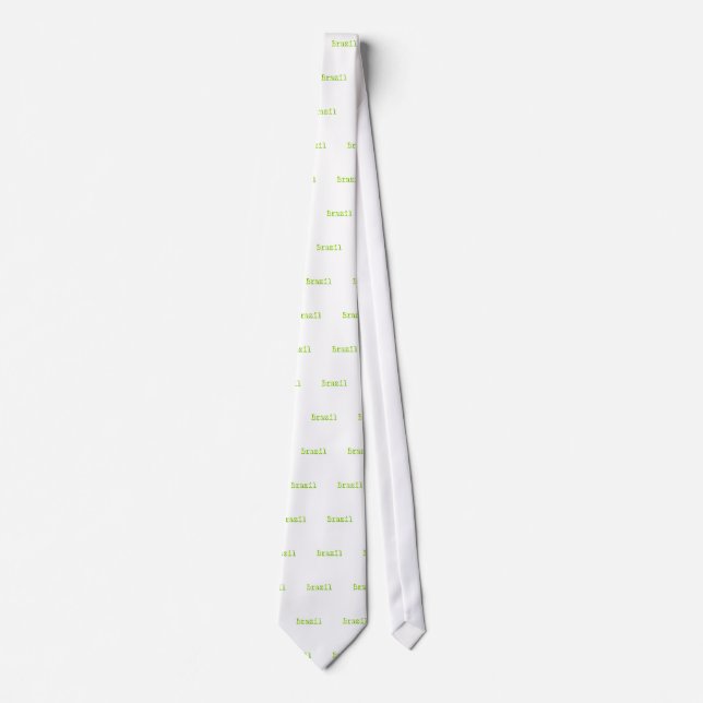 Brazil Green and Yellow Font Neck Tie (Front)