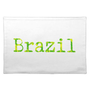 Brazil Green and Yellow Font Placemat
