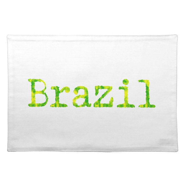 Brazil Green and Yellow Font Placemat (Front)